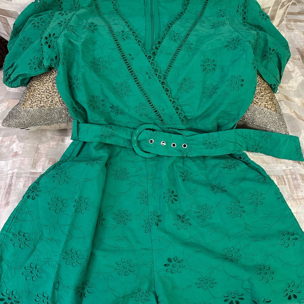 Romper - Adorable Green Eyelet